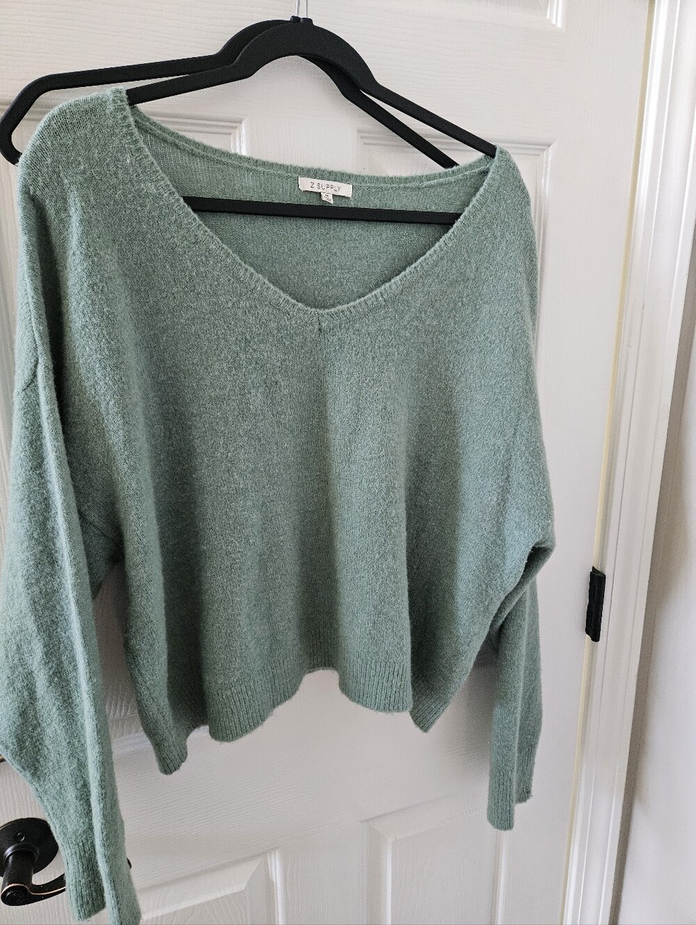 ​Z Supply Sage Green Alpaca & Wool Blend V-Neck Sweater